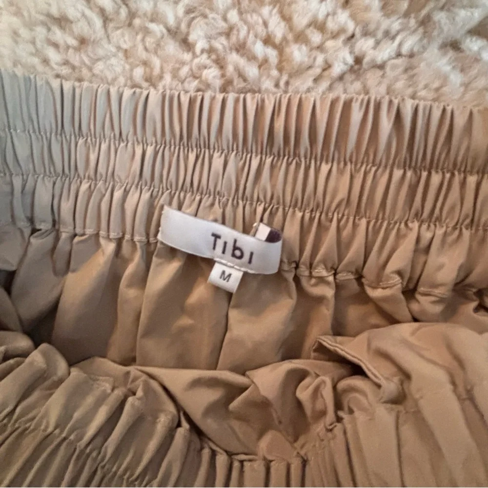 Tibi Nylon Pull On Full Skirt, Tan - Picture 6 of 9